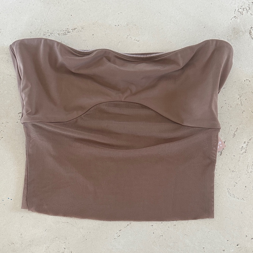 Tiger Mist Tan Strapless Top